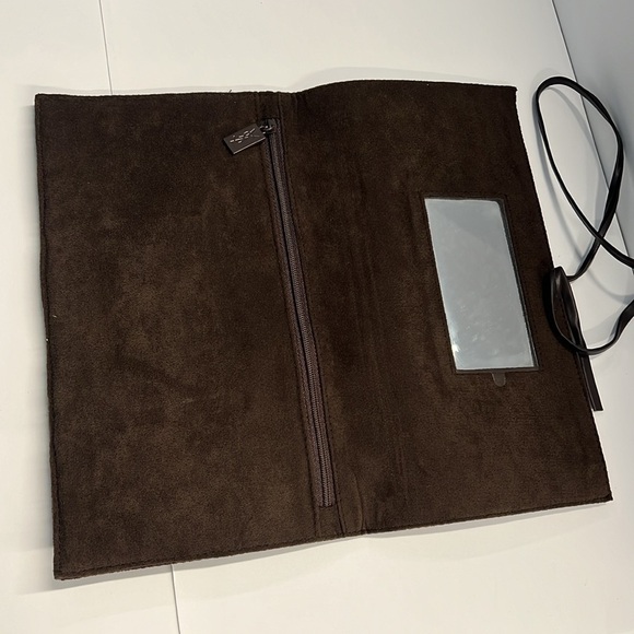Yves Saint Laurent Dark Brown Suede Clutch - Picture 4 of 10